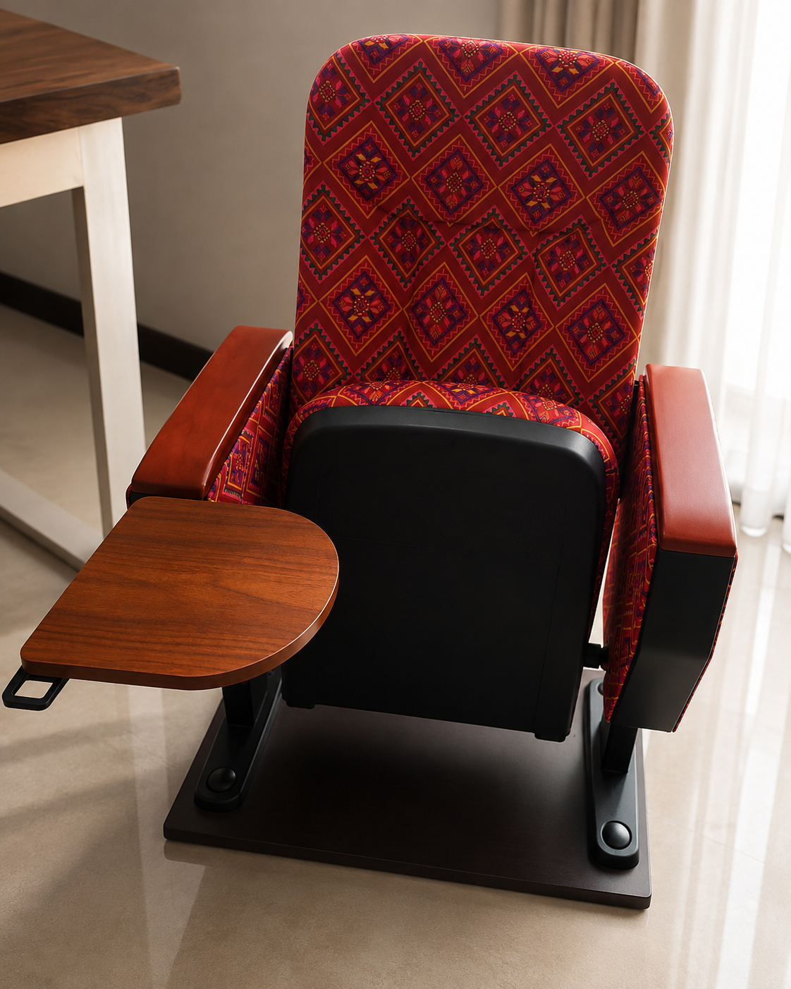 Indigenous design auditorium chair inspired by T'nalak