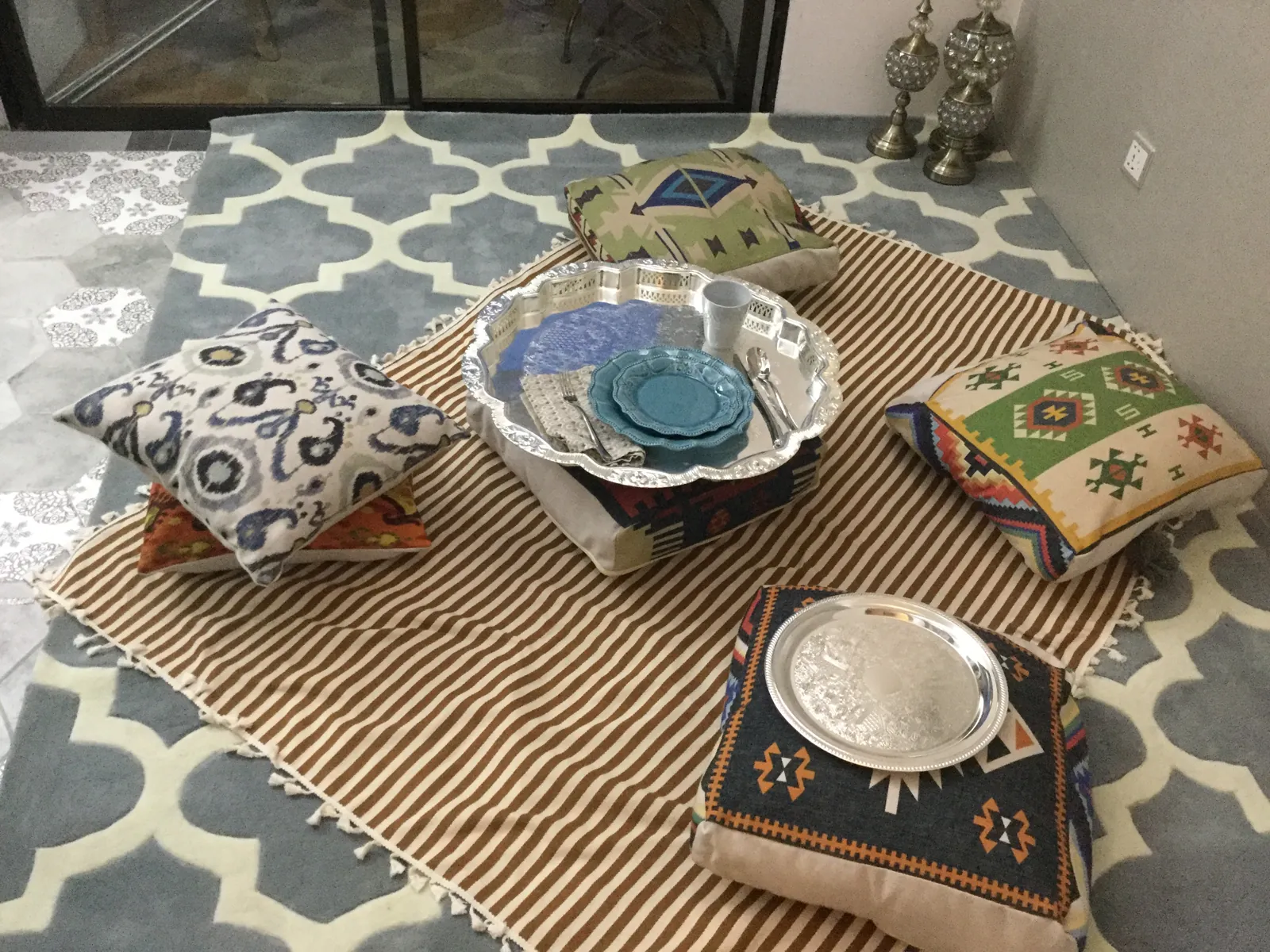 A table setting with decorative details