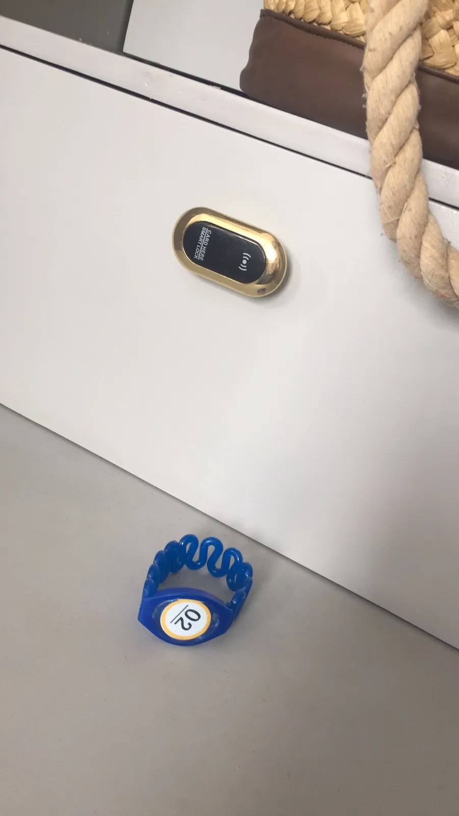 A close look at the cabinet lock
